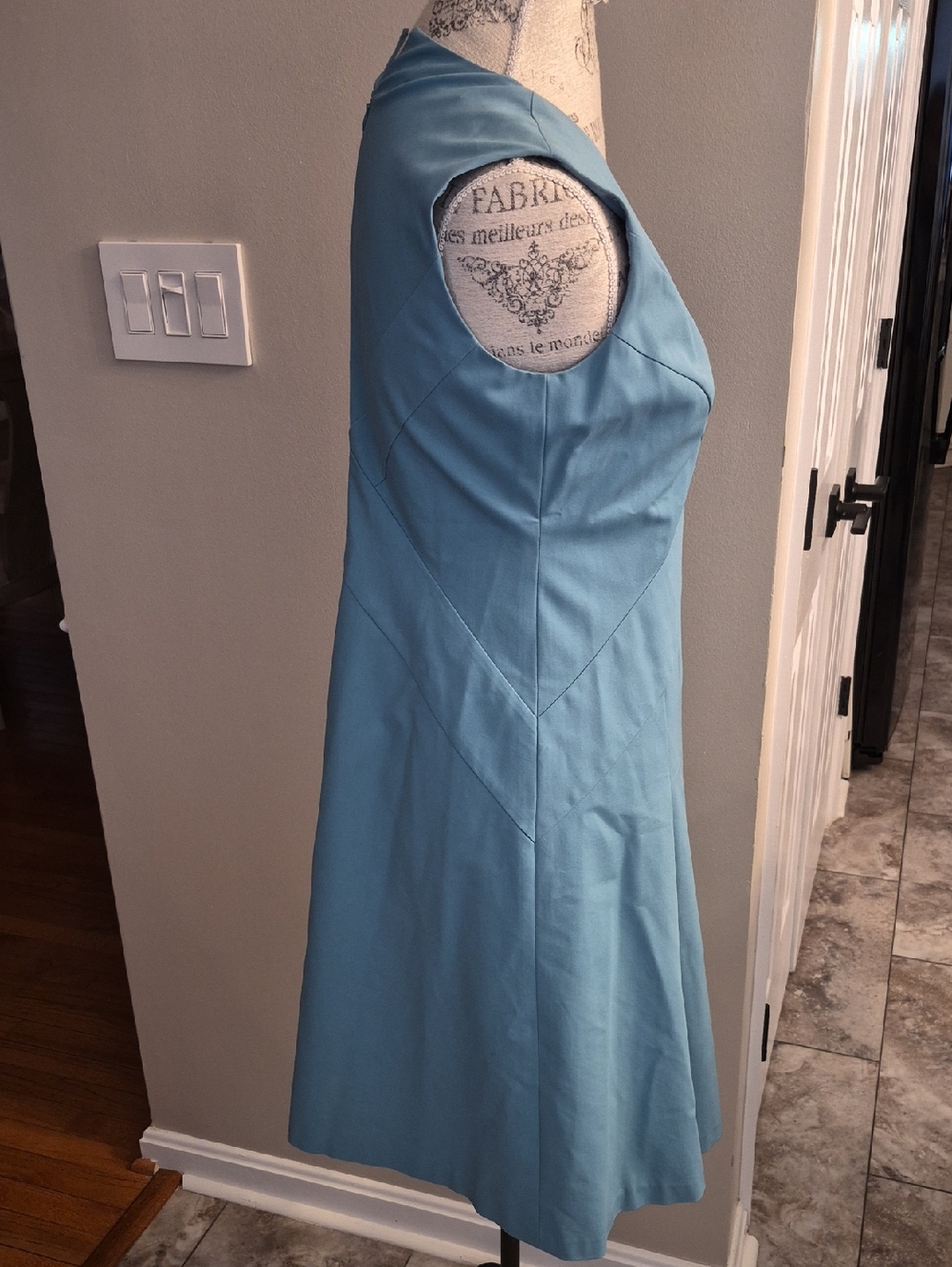 LAFAYETTE 148 KHAKI COTTON BLEND STRUCTURED FIT LINED SIDE PLEAT DRESS EUC SZ4 - Picture 4 of 13
